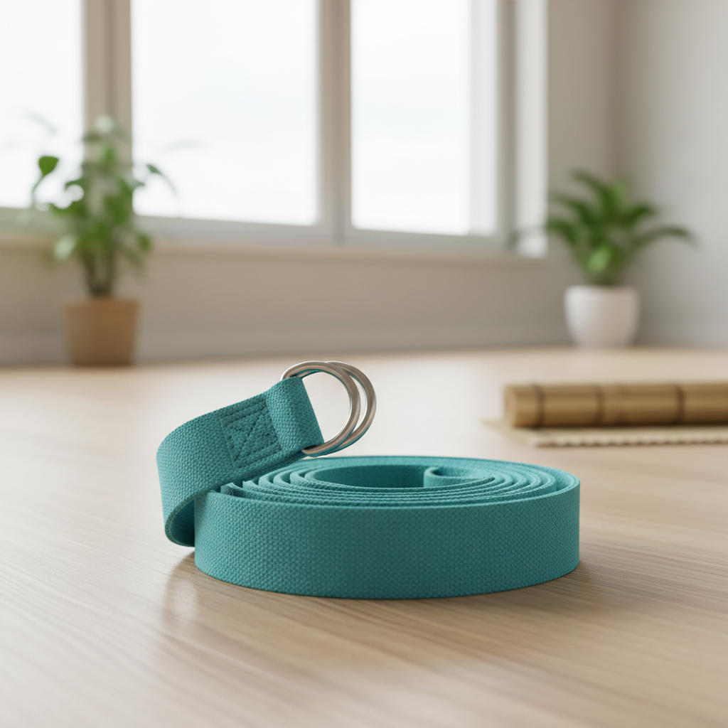 Yoga strap with D-ring buckle
