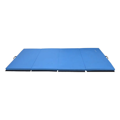 10Ft X 4Ft X 2In 4-Panel All-Purpose Folding Gymnastics Mat, Blue