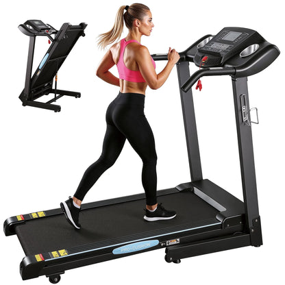 12Level Treadmill Auto Incline 2.5HP Folding Treadmill for Home with LCD Monitor 220Lbs 8.5 Mph Speed Range
