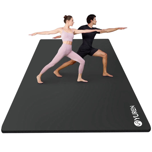 Large Yoga Mat 78"X51" 10Mm Thick NBR Foam Exercise Mat for Home Gym Pilates Floor Workout, Black