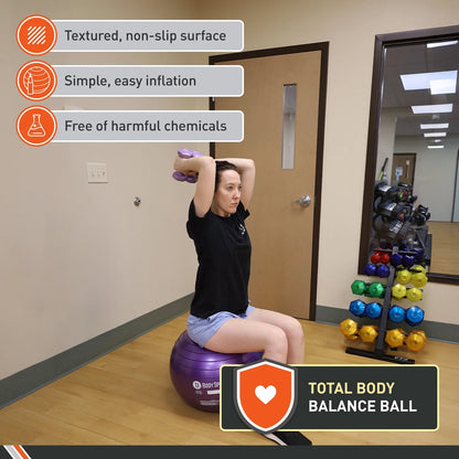 Yellow Fitness Ball (65 Cm), Pump & Exercise Guide Included