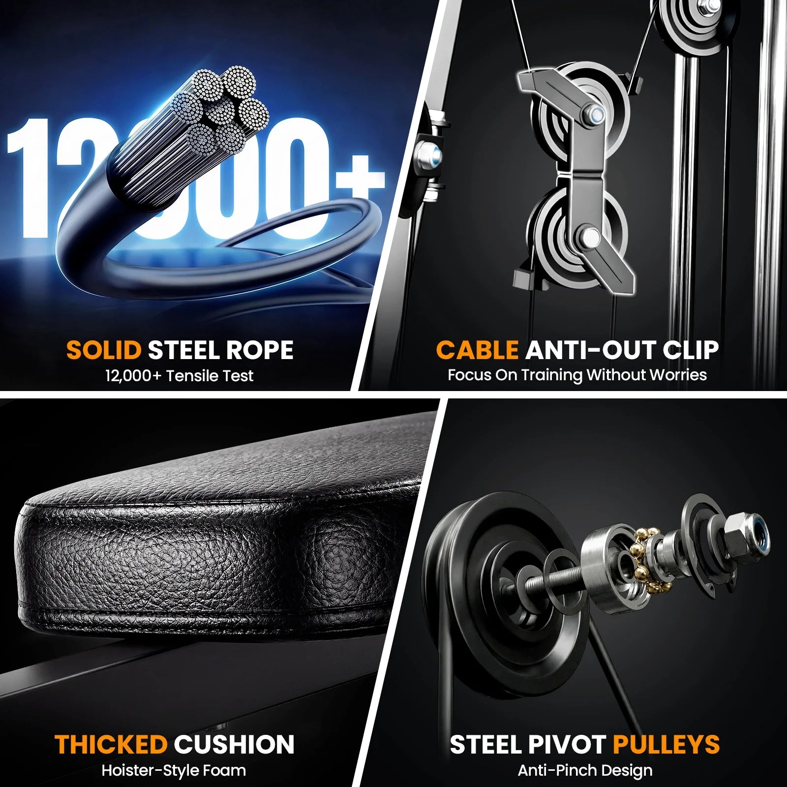 Multifunctional Home Gym System, Home Gym Station with 105LBS Weight Stack, All in One Workout Machine for Full Body Strength Training