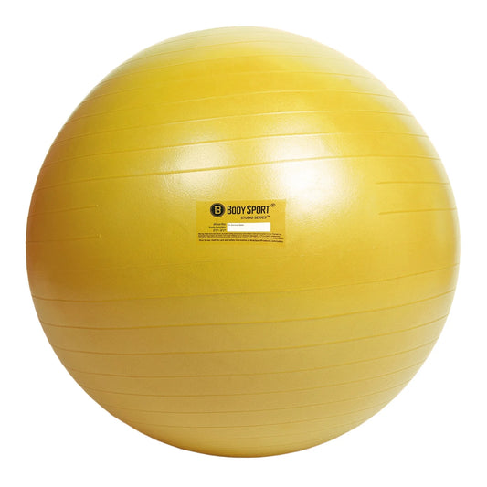 Yellow Fitness Ball (65 Cm), Pump & Exercise Guide Included