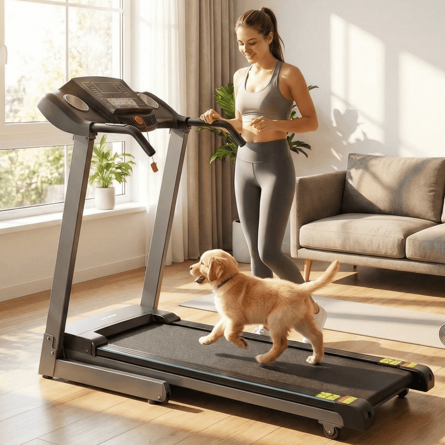 12Level Treadmill Auto Incline 2.5HP Folding Treadmill for Home with LCD Monitor 220Lbs 8.5 Mph Speed Range