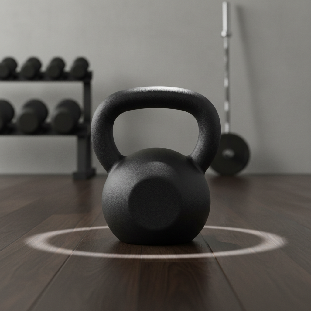 Cast iron kettlebell with powder coated finish