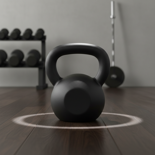Cast iron kettlebell with powder coated finish