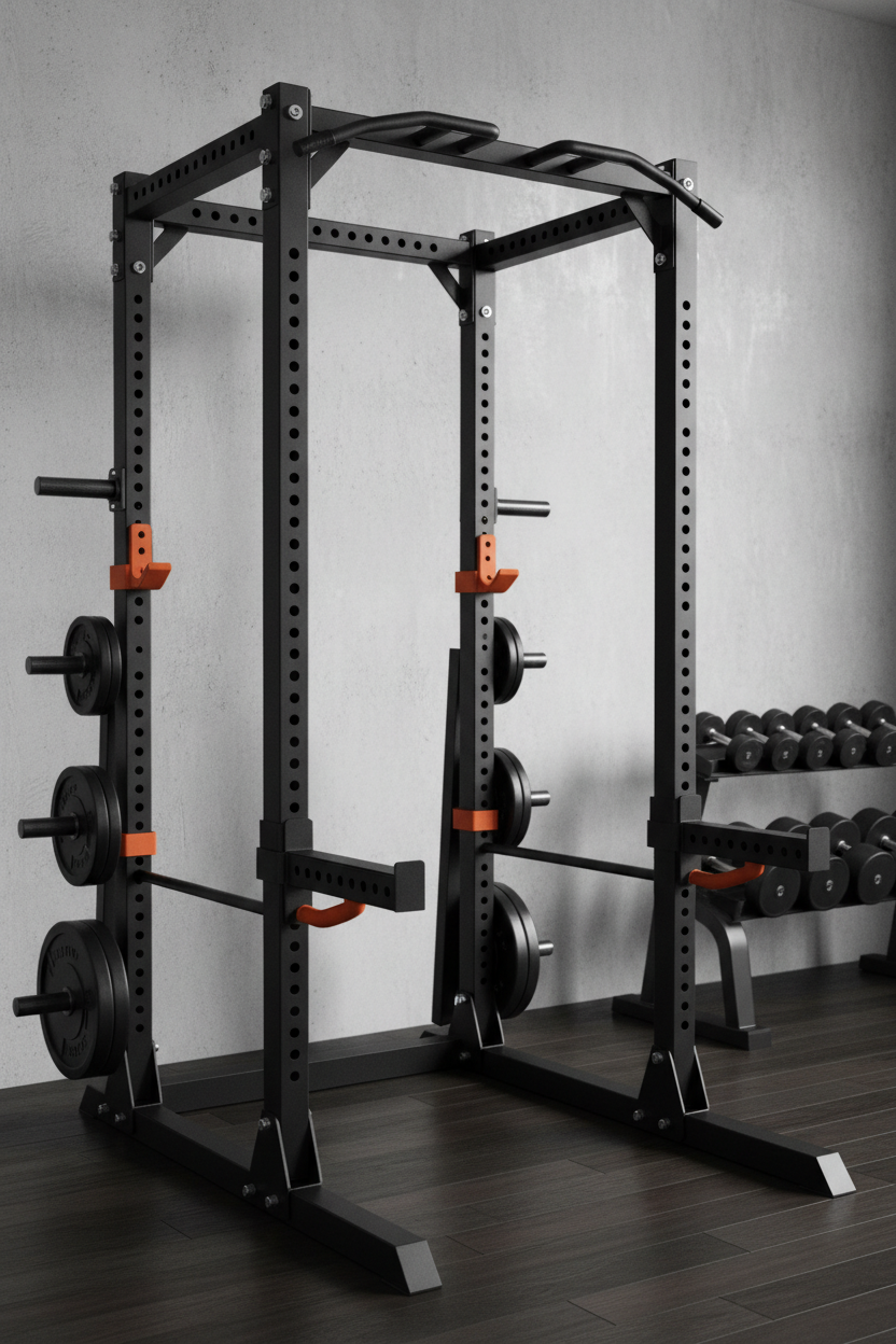 Heavy duty power squat rack for home gym
